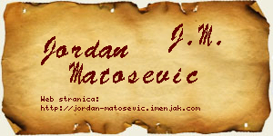 Jordan Matošević vizit kartica